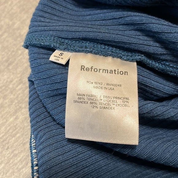 Reformation Blue Ribbed Pants - Picture 6 of 6